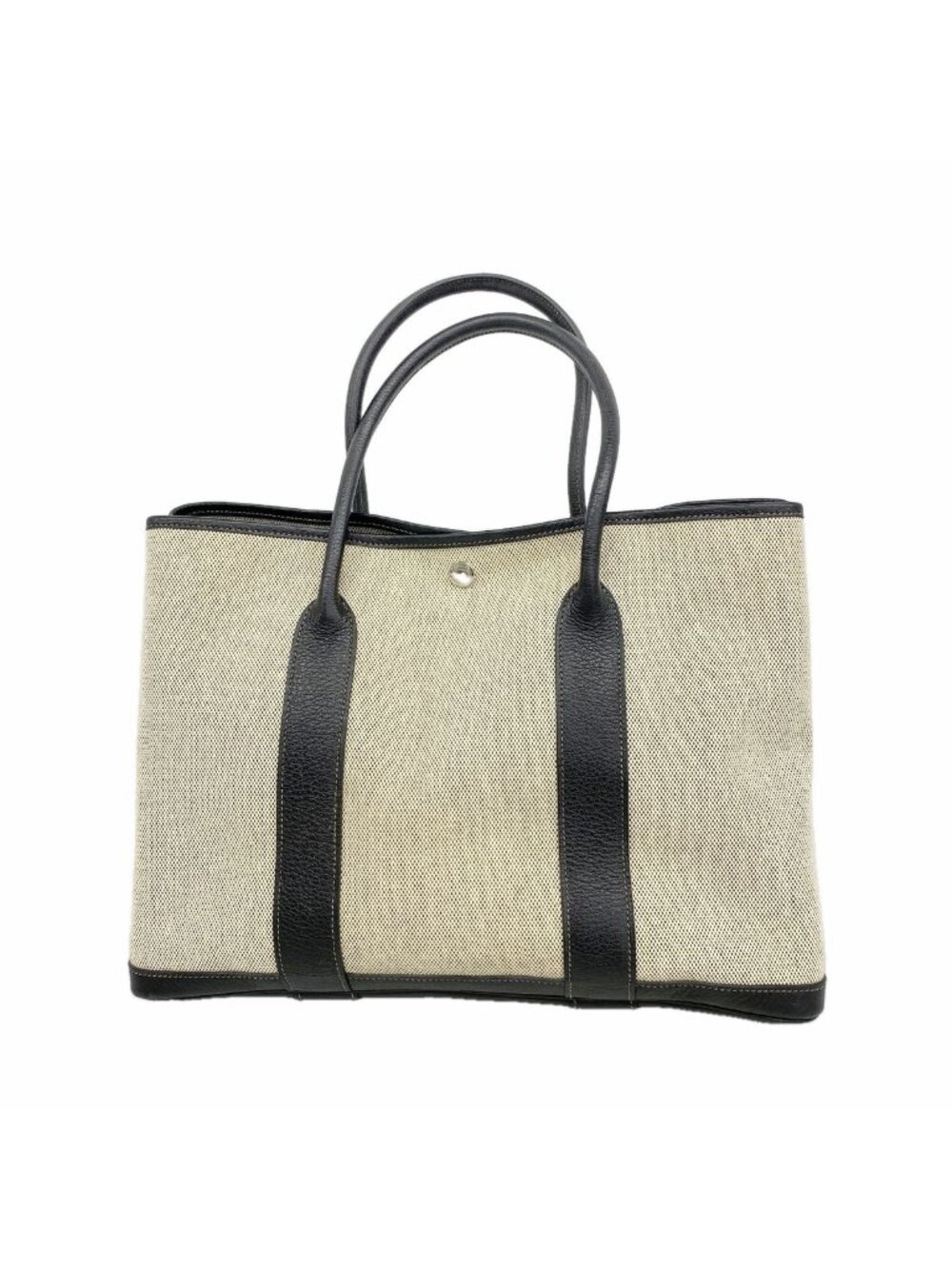 Hermes Tote Bag Garden Party PM Toile H Black Silver